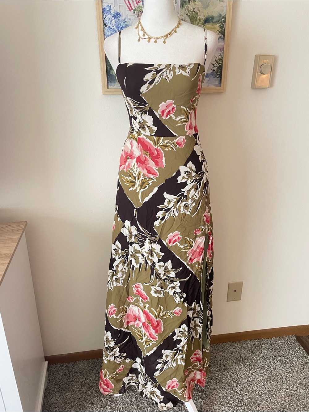 Reformation Ingrid Maxi Dress in Jalisco Floral Patchwork Size US 2